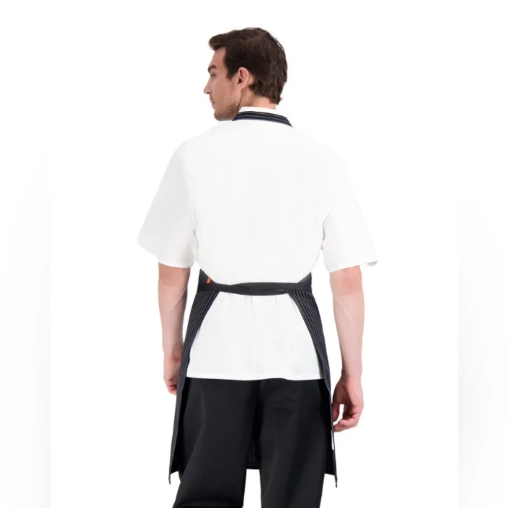 3 Happy Chef Standard Bib Striped Kitchen Aprons Black and White